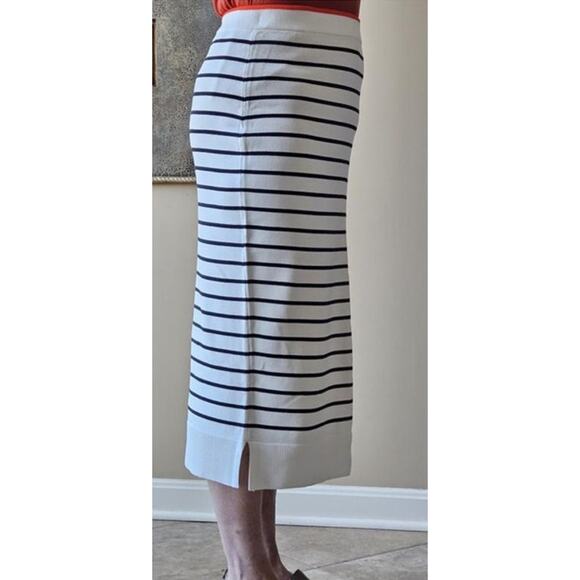 On 34th Macys Women White Navy Nautical Striped Sweater Midi Pencil Skirt XS NEW - Picture 12 of 12